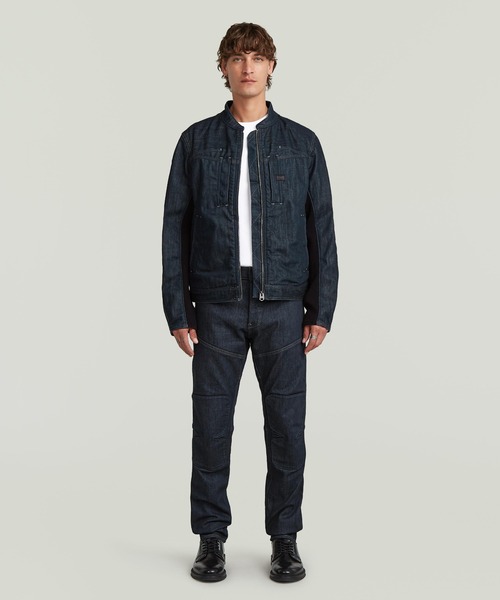 G-STAR（ジースター）の「Biker Neo Raw Jacket/バイカーディテールデニムジャケット/シングルライダース（デニムジャケット・メンズ・ダークインディゴブルー・SMALL/MEDIUM/X-LARGE）」の4枚目の写真