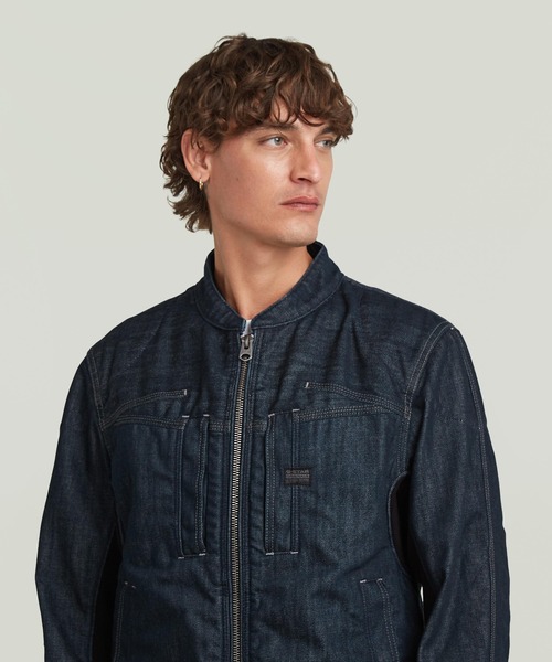G-STAR（ジースター）の「Biker Neo Raw Jacket/バイカーディテールデニムジャケット/シングルライダース（デニムジャケット・メンズ・ダークインディゴブルー・SMALL/MEDIUM/X-LARGE）」の3枚目の写真