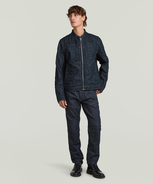 G-STAR（ジースター）の「Biker Neo Raw Jacket/バイカーディテールデニムジャケット/シングルライダース（デニムジャケット・メンズ・ダークインディゴブルー・SMALL/MEDIUM/X-LARGE）」の5枚目の写真