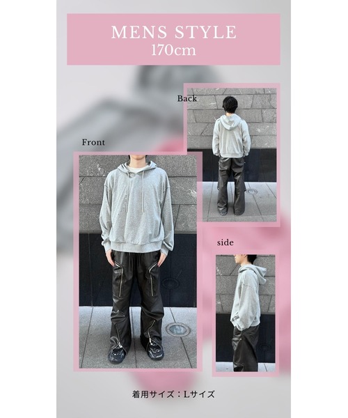 LANTINAM(ランティナム)の「【UNISEX】Heart Studs Hoodie(パーカー・レディース・ピンク/チャコールグレー・MEDIUM/LARGE)」の22枚目の写真
