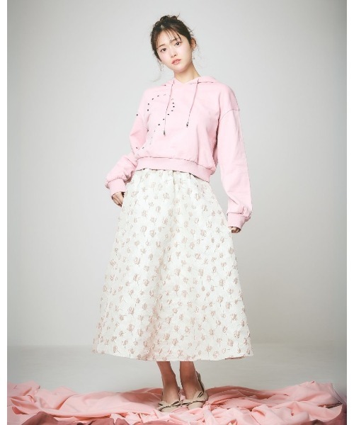 LANTINAM(ランティナム)の「【UNISEX】Heart Studs Hoodie(パーカー・レディース・ピンク/チャコールグレー・MEDIUM/LARGE)」の9枚目の写真