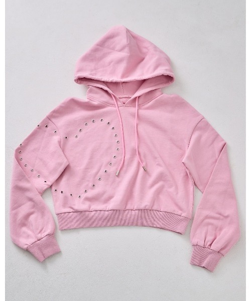 LANTINAM(ランティナム)の「【UNISEX】Heart Studs Hoodie(パーカー・レディース・ピンク/チャコールグレー・MEDIUM/LARGE)」の13枚目の写真