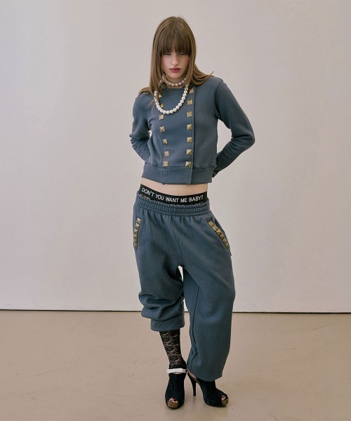 SCULPTOR(スカルプター)の「Napoleon Stud Sweatpants(スウェットパンツ・レディース・エメラルドブルー/グレー/ブラック・MEDIUM/SMALL)」の5枚目の写真