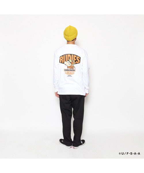 RUDIE'S(ルーディーズ)の「RUDIE'S x CRAYON SHINCHAN HORSE LSTEE/ルーディーズ×クレヨンしんちゃん ホース ロングスリーブTシャツ(Tシャツ/カットソー・メンズ・ブラック/ホワイト・L/M/XXL/XL)」の1枚目の写真