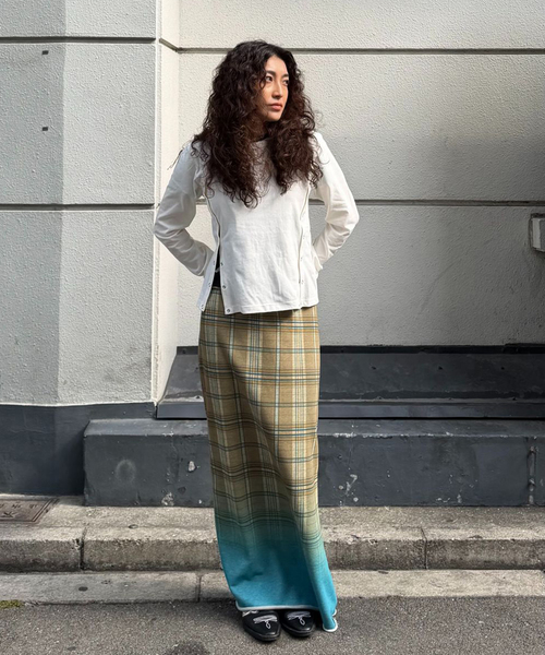 Oriens JOURNAL STANDARD（オリエンス ジャーナルスタンダード）の「チェックグラディエントスカート（スカート・レディース・イエロー/ブルー系その他・FREE）」の3枚目の写真