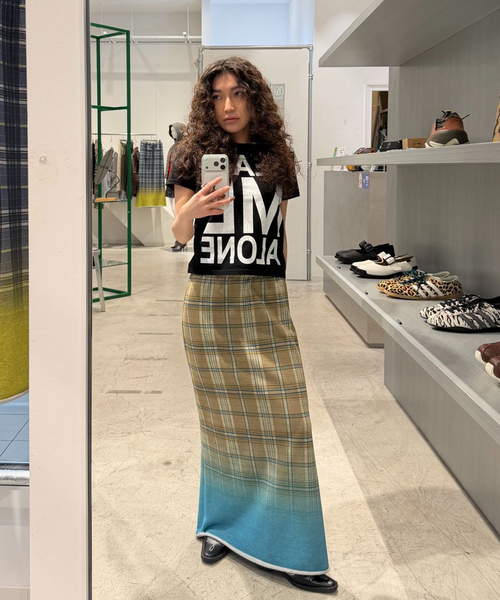 Oriens JOURNAL STANDARD（オリエンス ジャーナルスタンダード）の「チェックグラディエントスカート（スカート・レディース・イエロー/ブルー系その他・FREE）」の6枚目の写真