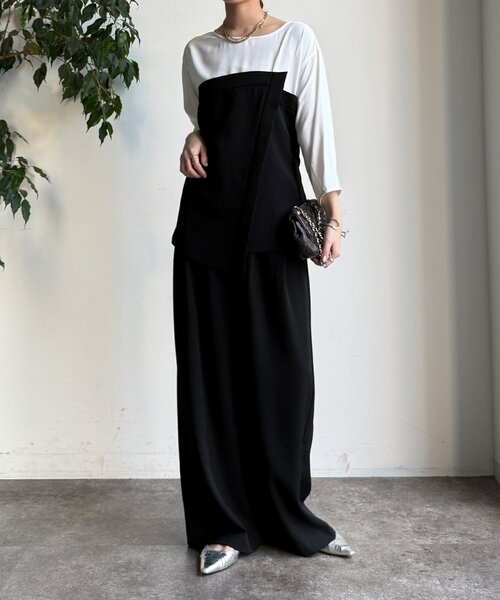 DouDou（ドゥドゥ）の「【WEB限定/オケージョン対応】セットアップ（セットアップ・レディース・ブラック/ベージュ・38/36）」の5枚目の写真