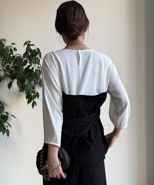 DouDou（ドゥドゥ）の「【WEB限定/オケージョン対応】セットアップ（セットアップ・レディース・ブラック/ベージュ・38/36）」の9枚目の写真