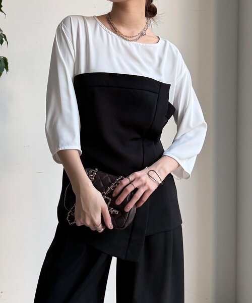 DouDou（ドゥドゥ）の「【WEB限定/オケージョン対応】セットアップ（セットアップ・レディース・ブラック/ベージュ・38/36）」の11枚目の写真