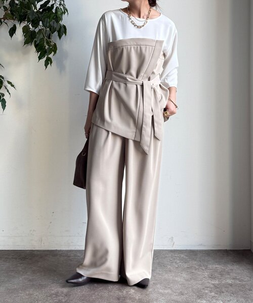 DouDou（ドゥドゥ）の「【WEB限定/オケージョン対応】セットアップ（セットアップ・レディース・ブラック/ベージュ・38/36）」の20枚目の写真