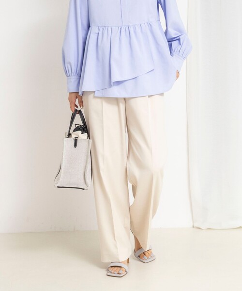 NOLLEY’S(ノーリーズ)の「《セットアップ対応》ウォッシャブルジョーゼットタックパンツ(その他パンツ・レディース・ネイビー/アイボリー・36/38)」の5枚目の写真