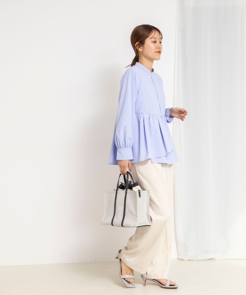 NOLLEY’S(ノーリーズ)の「《セットアップ対応》ウォッシャブルジョーゼットタックパンツ(その他パンツ・レディース・ネイビー/アイボリー・36/38)」の7枚目の写真