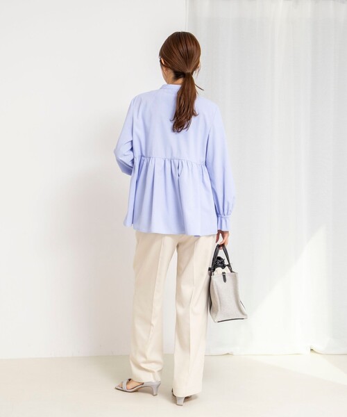 NOLLEY’S(ノーリーズ)の「《セットアップ対応》ウォッシャブルジョーゼットタックパンツ(その他パンツ・レディース・ネイビー/アイボリー・36/38)」の8枚目の写真