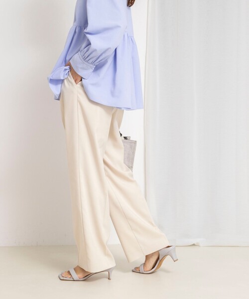 NOLLEY’S(ノーリーズ)の「《セットアップ対応》ウォッシャブルジョーゼットタックパンツ(その他パンツ・レディース・ネイビー/アイボリー・36/38)」の10枚目の写真