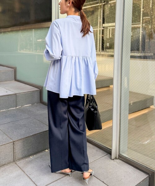 NOLLEY’S(ノーリーズ)の「《セットアップ対応》ウォッシャブルジョーゼットタックパンツ(その他パンツ・レディース・ネイビー/アイボリー・36/38)」の19枚目の写真