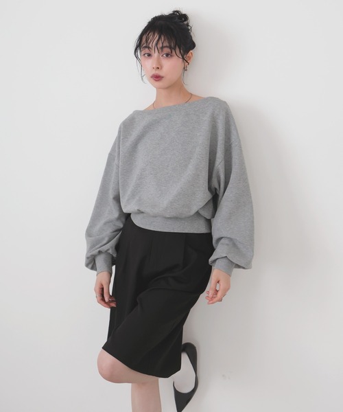 LIAN（リアン）の「オフショルスウェットプルオーバー（スウェット・レディース・ブラック/イエロー/ピンク/杢グレー/オフホワイト・FREE）」の19枚目の写真