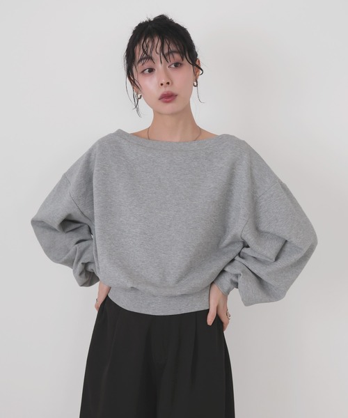 LIAN（リアン）の「オフショルスウェットプルオーバー（スウェット・レディース・ブラック/イエロー/ピンク/杢グレー/オフホワイト・FREE）」の12枚目の写真