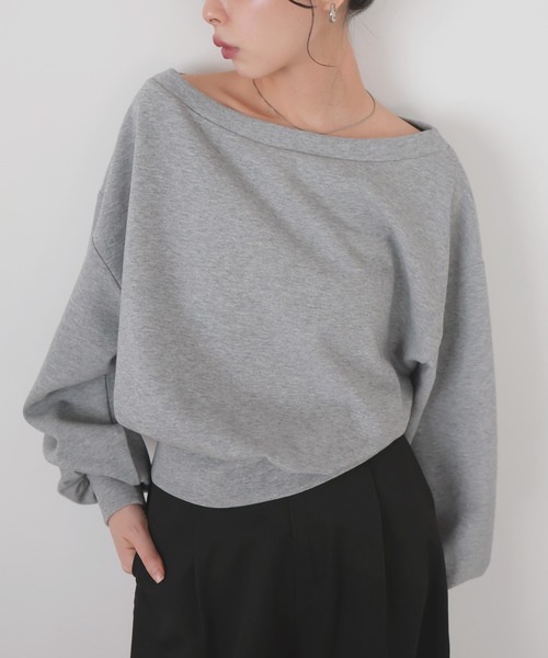 LIAN（リアン）の「オフショルスウェットプルオーバー（スウェット・レディース・ブラック/イエロー/ピンク/杢グレー/オフホワイト・FREE）」の13枚目の写真