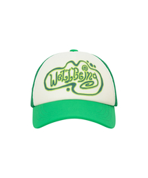 WELLBEING EXPRESS（ウェルビーイングエクスプレス）の「Doodle Logo Mesh Cap Green（キャップ）」