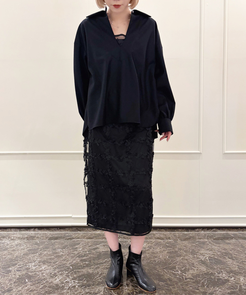 BAUM UND PFERDGARTEN(バウムウンドヘルガーデン)の「BAUM UND PFERDGARTEN/バウム ウンド ヘルガーデン fancy organza ドレス(ワンピース・レディース・ブラック・FREE)」の2枚目の写真