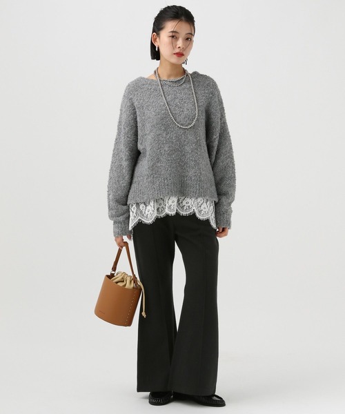 BAYFLOW（ベイフロー）の「ブークレストレッチフレアパンツ（その他パンツ・レディース・グレイッシュベージュ/ブラック・SMALL/MEDIUM）」の18枚目の写真