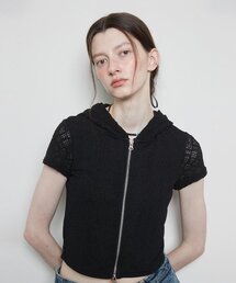 L3 LACE HOOD ZIP-UP(BLACK)