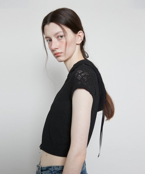 LARTIGENT(ラーティゼン)の「L3 LACE HOOD ZIP-UP(BLACK)(その他アウター・レディース・その他・FREE)」の2枚目の写真