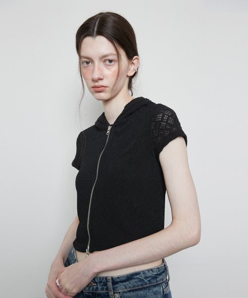 LARTIGENT(ラーティゼン)の「L3 LACE HOOD ZIP-UP(BLACK)(その他アウター・レディース・その他・FREE)」の3枚目の写真
