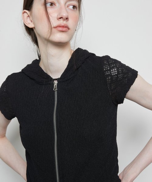 LARTIGENT(ラーティゼン)の「L3 LACE HOOD ZIP-UP(BLACK)(その他アウター・レディース・その他・FREE)」の4枚目の写真
