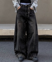 CELENA BEATS | ヴィンテージ ウォッシュ バルーン ワイド デニムパンツ(デニムパンツ)