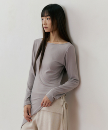 REF ROUND NECK OBLIQUE T-SHIRT DOVE