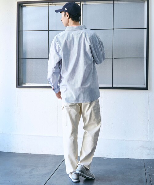 SMITH'S（スミス）の「SMITH’S（スミス）別注ロングスリーブワークシャツ（シャツ/ブラウス・メンズ・ホワイト/オフホワイト/その他1/コバルトブルー・S/M/L/XL）」の6枚目の写真