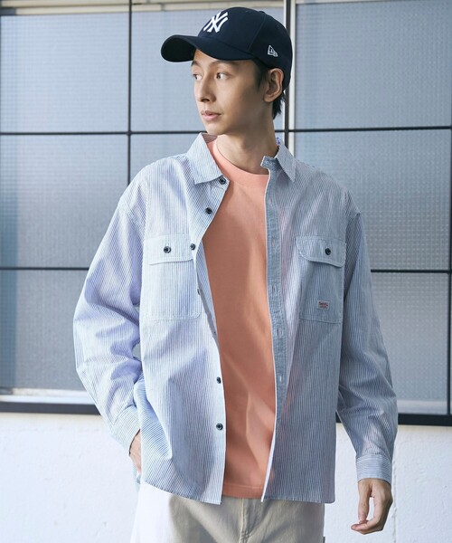 SMITH'S（スミス）の「SMITH’S（スミス）別注ロングスリーブワークシャツ（シャツ/ブラウス・メンズ・ホワイト/オフホワイト/その他1/コバルトブルー・S/M/L/XL）」の7枚目の写真