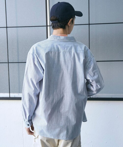 SMITH'S（スミス）の「SMITH’S（スミス）別注ロングスリーブワークシャツ（シャツ/ブラウス・メンズ・ホワイト/オフホワイト/その他1/コバルトブルー・S/M/L/XL）」の8枚目の写真