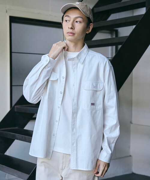 SMITH'S（スミス）の「SMITH’S（スミス）別注ロングスリーブワークシャツ（シャツ/ブラウス・メンズ・ホワイト/オフホワイト/その他1/コバルトブルー・S/M/L/XL）」の13枚目の写真