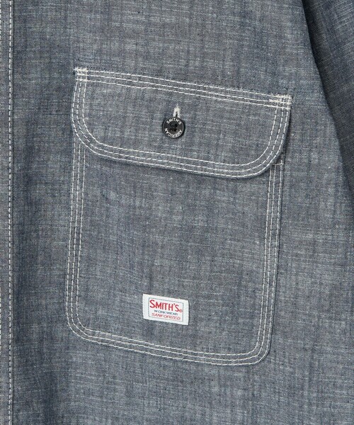 SMITH'S(スミス)の「SMITH’S(スミス)別注ロングスリーブワークシャツ(シャツ/ブラウス・メンズ・ホワイト/オフホワイト/その他1/コバルトブルー・S/M/L/XL)」の19枚目の写真