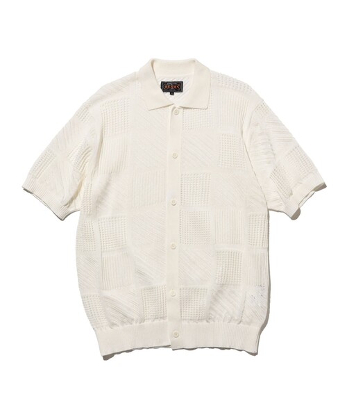 BEAMS PLUS（ビームスプラス）の「Full Button Polo Mesh（ポロシャツ・メンズ・ブラック/ベージュ/ホワイト・MEDIUM/SMALL/X-LARGE/LARGE）」の6枚目の写真