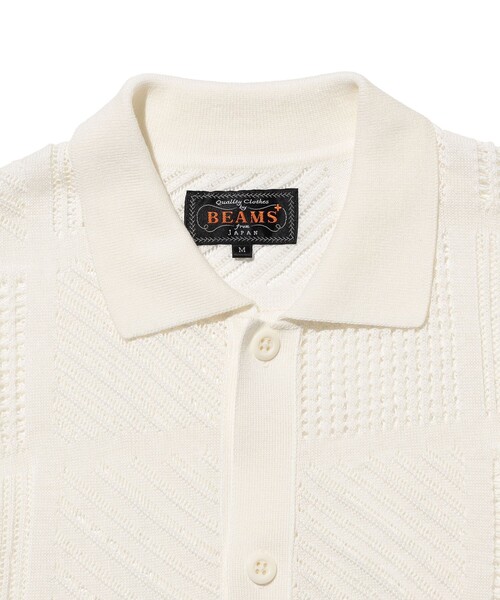 BEAMS PLUS（ビームスプラス）の「Full Button Polo Mesh（ポロシャツ・メンズ・ブラック/ベージュ/ホワイト・MEDIUM/SMALL/X-LARGE/LARGE）」の7枚目の写真