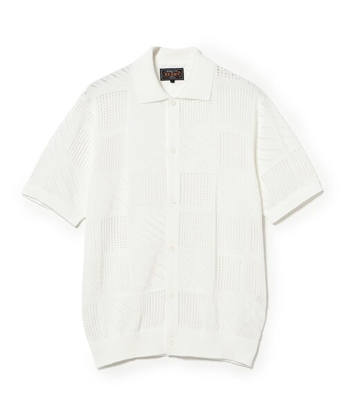 BEAMS PLUS（ビームスプラス）の「Full Button Polo Mesh（ポロシャツ・メンズ・ブラック/ベージュ/ホワイト・MEDIUM/SMALL/X-LARGE/LARGE）」の5枚目の写真