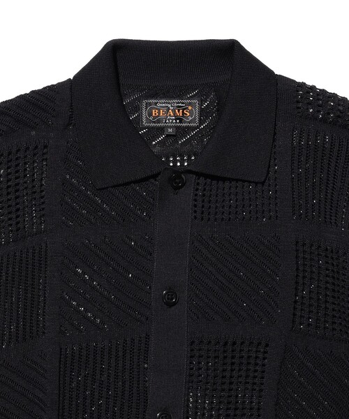 BEAMS PLUS（ビームスプラス）の「Full Button Polo Mesh（ポロシャツ・メンズ・ブラック/ベージュ/ホワイト・MEDIUM/SMALL/X-LARGE/LARGE）」の14枚目の写真