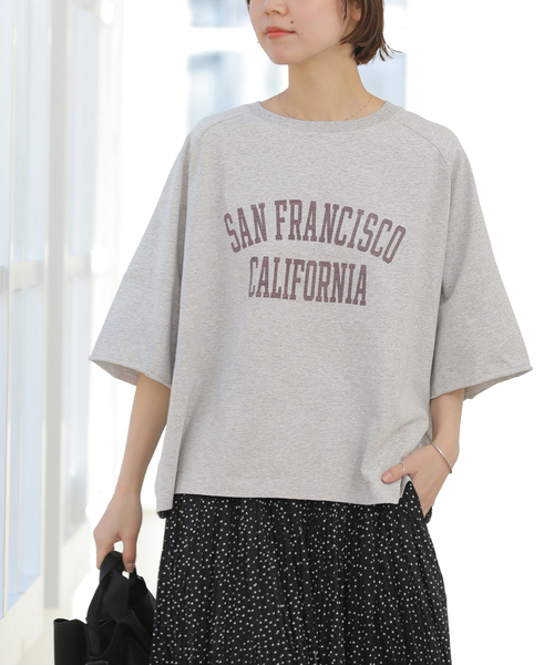 JOURNAL STANDARD relume（ジャーナルスタンダード　レリューム）の「［26SS新作］カットオフワイドロゴTee（Tシャツ/カットソー・レディース・グレー/ホワイト/ブラウン・FREE）」の8枚目の写真