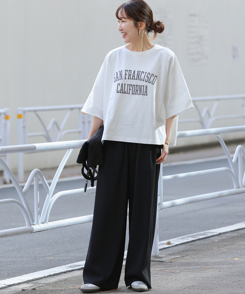JOURNAL STANDARD relume（ジャーナルスタンダード　レリューム）の「［26SS新作］カットオフワイドロゴTee（Tシャツ/カットソー・レディース・グレー/ホワイト/ブラウン・FREE）」の13枚目の写真