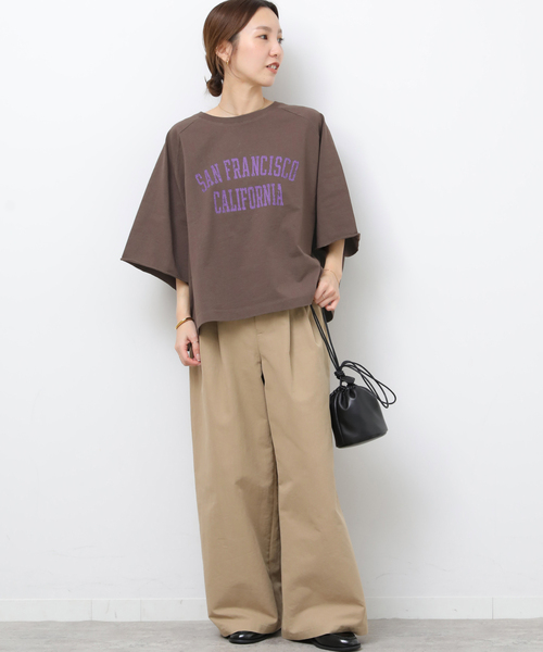 JOURNAL STANDARD relume（ジャーナルスタンダード　レリューム）の「［26SS新作］カットオフワイドロゴTee（Tシャツ/カットソー・レディース・グレー/ホワイト/ブラウン・FREE）」の20枚目の写真