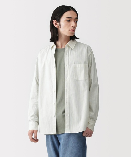 無印良品（ムジルシリョウヒン）の「紳士　洗いざらしブロード長袖シャツ（シャツ/ブラウス・メンズ・ホワイト/ライトブルー/ブラック/ライトイエロー/サックスブルー系/ライトイエロー系・S/M/L/XL）」の6枚目の写真