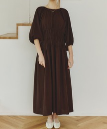 waist tack cocoon onepiece/ウエストタックコクーンワンピース