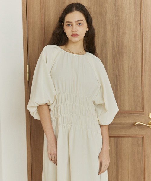 OLUN(オルン)の「2-way waist gathered onepiece/2wayウエストギャザーワンピース(ワンピース・レディース・アイボリー/ブラウン/ブラック・FREE/X-SMALL/SMALL)」の16枚目の写真