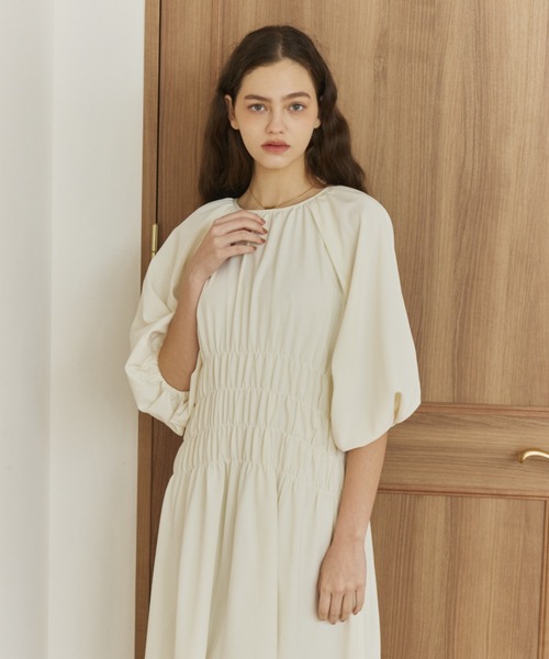 OLUN(オルン)の「2-way waist gathered onepiece/2wayウエストギャザーワンピース(ワンピース・レディース・アイボリー/ブラウン/ブラック・FREE/X-SMALL/SMALL)」の17枚目の写真