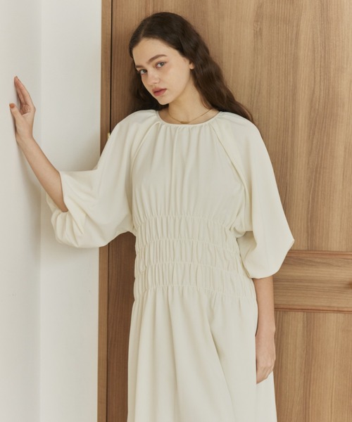 OLUN(オルン)の「2-way waist gathered onepiece/2wayウエストギャザーワンピース(ワンピース・レディース・アイボリー/ブラウン/ブラック・FREE/X-SMALL/SMALL)」の18枚目の写真