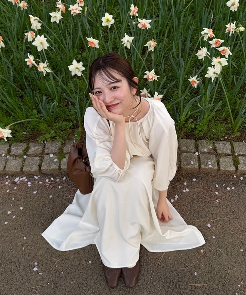 OLUN(オルン)の「2-way waist gathered onepiece/2wayウエストギャザーワンピース(ワンピース・レディース・アイボリー/ブラウン/ブラック・FREE/X-SMALL/SMALL)」の9枚目の写真