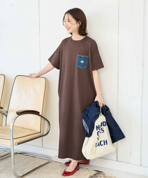 Lee（リー）の「限定展開 Lee × FREAK'S STORE/リー 別注 デニムポケット 半袖 ワンピース(Tシャツワンピース)（ワンピース）」